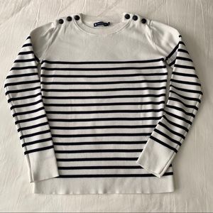 Petit Bateau striped sweater XXS white/navy